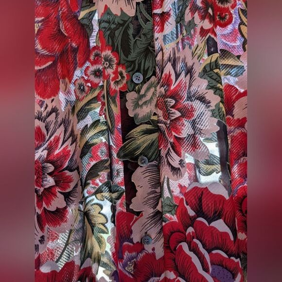Reiss NWOT Flowy Floral Burnout Button Down Shirt Size Small - Picture 14 of 16